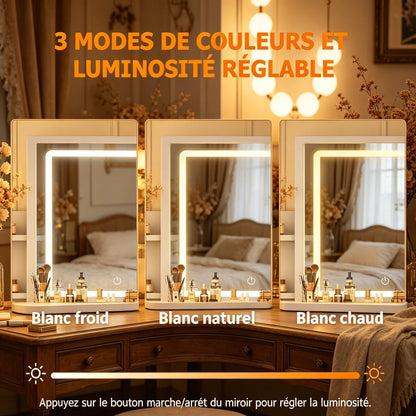 Assemblable Detachable Dressing Table multifonctionnelle avec Led maquillage miroir espace de stockage Tables de vanité Femmes chambre Bureau de maquillage