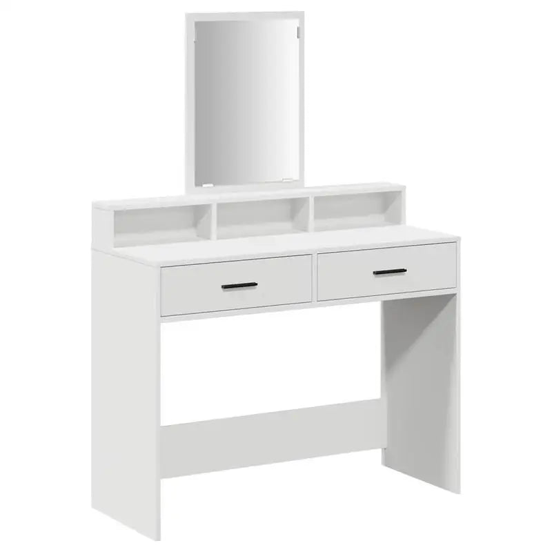 Dressing table with shelf, white, 100 x 41 x 140 cm, wood-based material